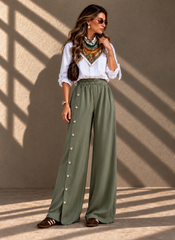 The Icon Button Pants - Olive Green