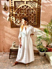 White Linen Maxi Dress