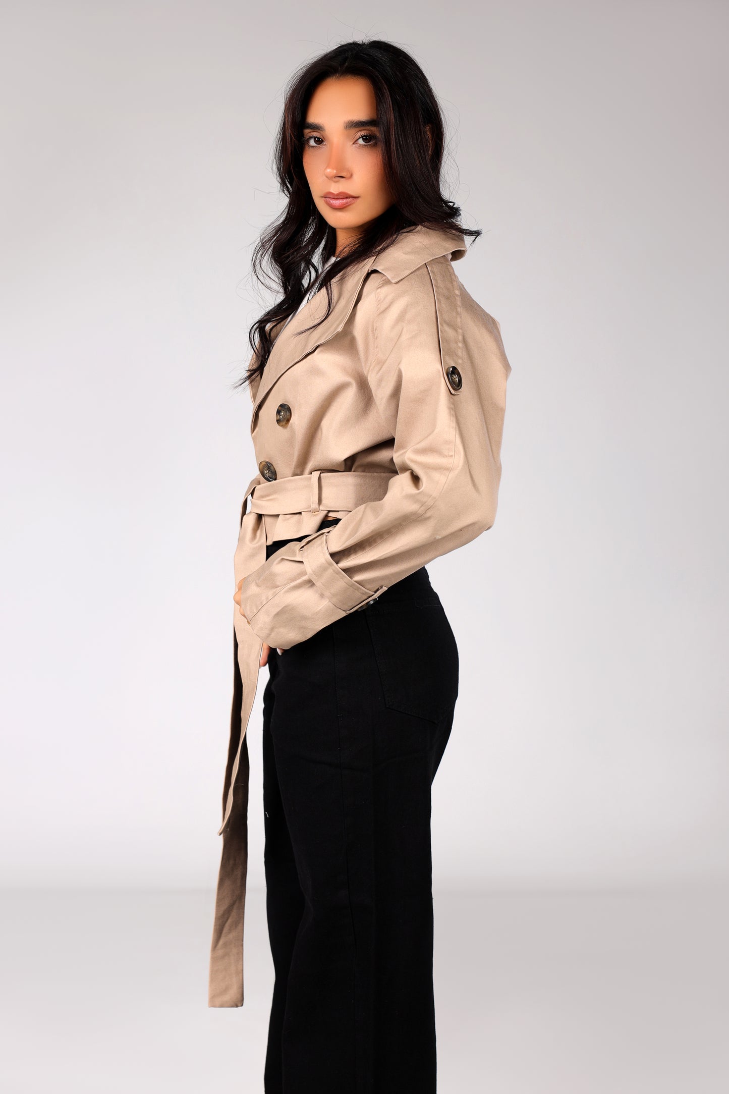 Timeless Crop Trench - Beige