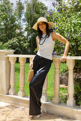 Noir Polka Satin Pants