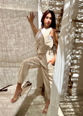 Aura Striped Linen Vest