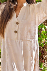 Bloomline Linen Dress - White