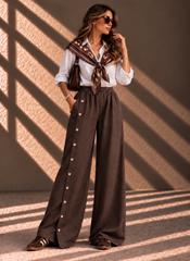 The Icon Button Pants - Brown