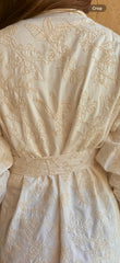 Botanical Whisper Wrap Shirt - Beige
