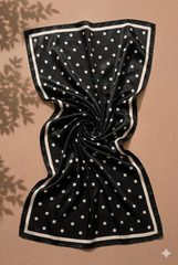 Noir Dot Silky Scarf (Rectangular)
