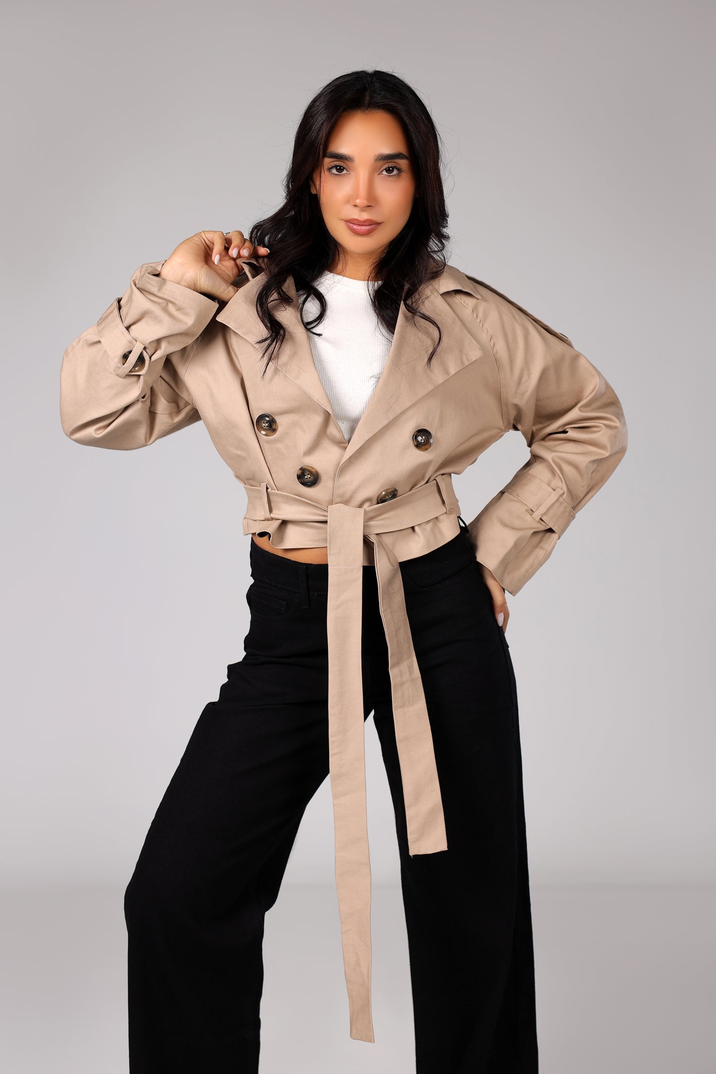 Timeless Crop Trench - Beige
