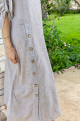 Tropic Beige Linen Dress