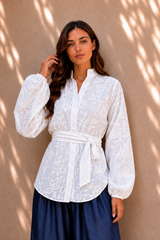 Blanc Fleur Embroidered Shirt