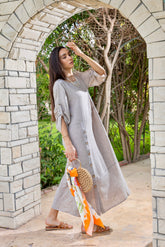 Tropic Beige Linen Dress