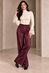 The Burgundy Snakeskin Suede Pants