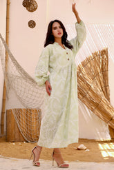 Isla Embroidered Dress – Mint Green