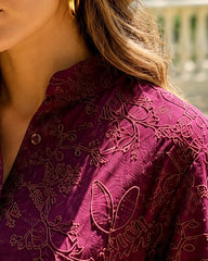 Botanica Embroidered Shirt - Bordeaux