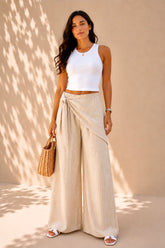 Sand Stripe Wrap Pants
