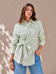 Skyline Embroidery Shirt - Mint