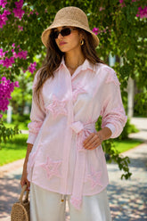 Pink Starlit Wrap Shirt