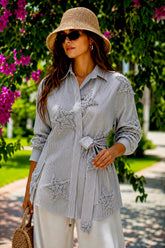 Starlit Charcoal Wrap Shirt