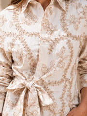 Skyline Embroidery Shirt - White