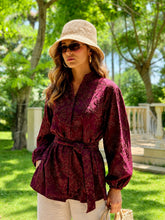 Botanica Embroidered Shirt - Bordeaux