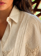 Sand Beige Starlit Wrap Shirt