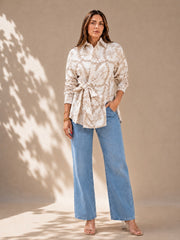 Skyline Embroidery Shirt - White