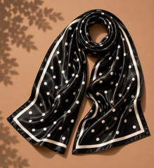Noir Dot Silky Scarf (Rectangular)