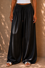 Noir Flow Satin Pants
