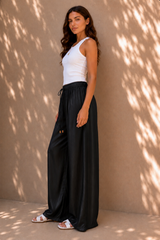 Noir Flow Satin Pants