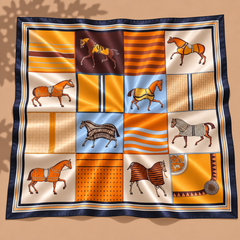 The Equestrian Mosaic Satin Scarf