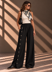 The Icon Button Pants - Black