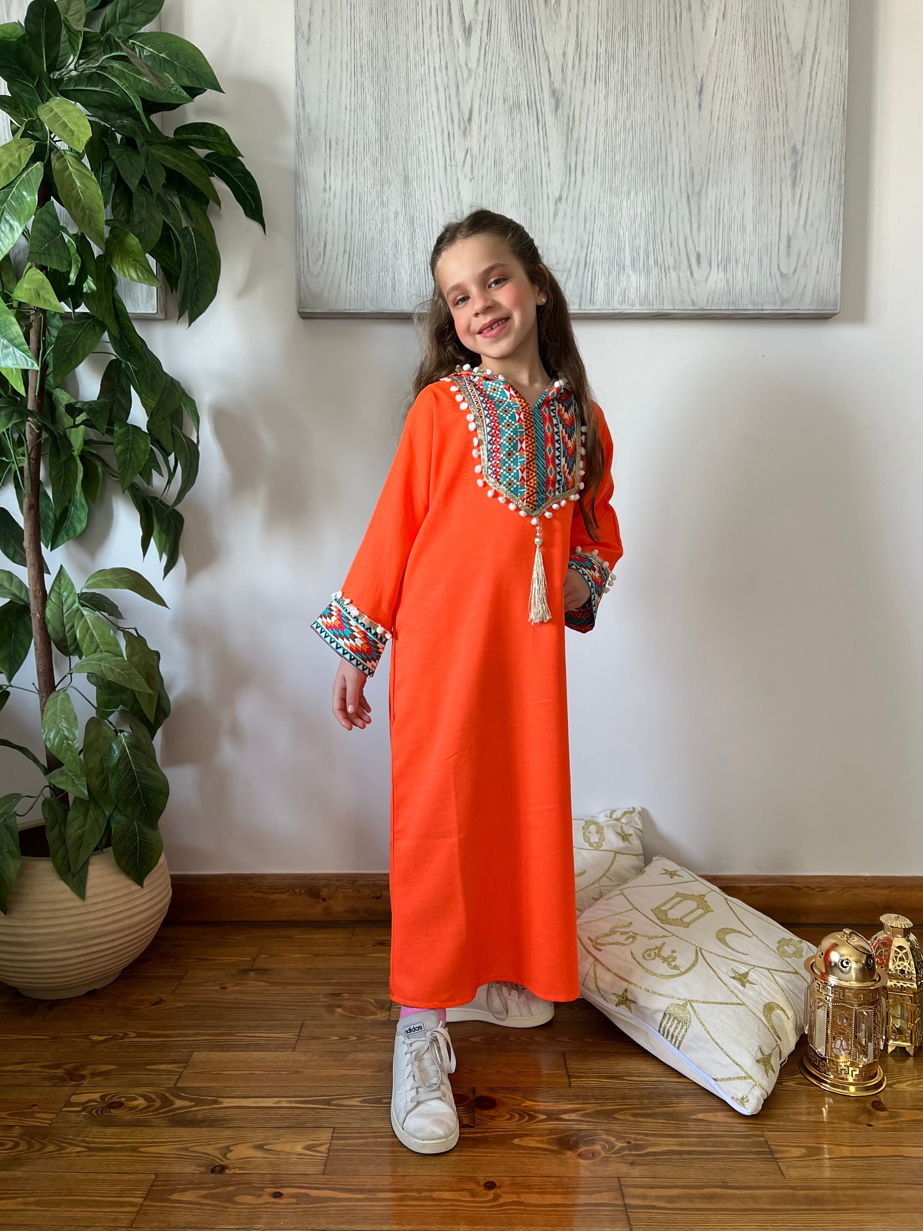 Sultana Orange Kids Kaftan