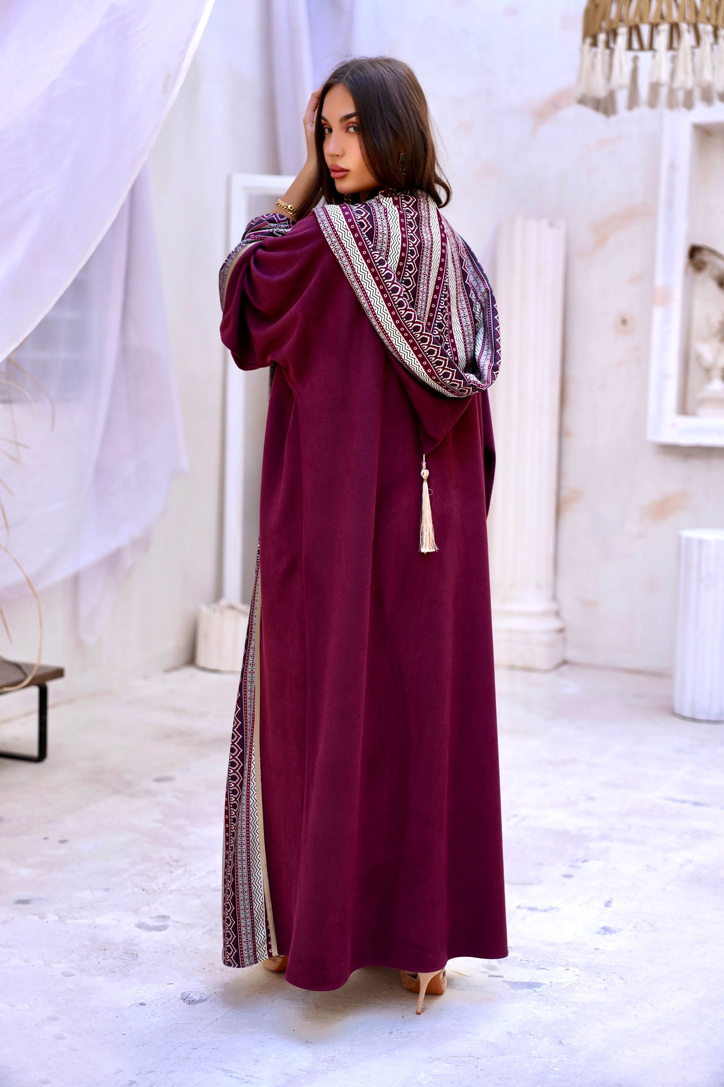 Helal Burgundy Kaftan