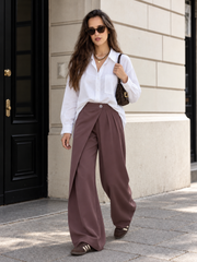 The Aria Wrap Pants - Brown