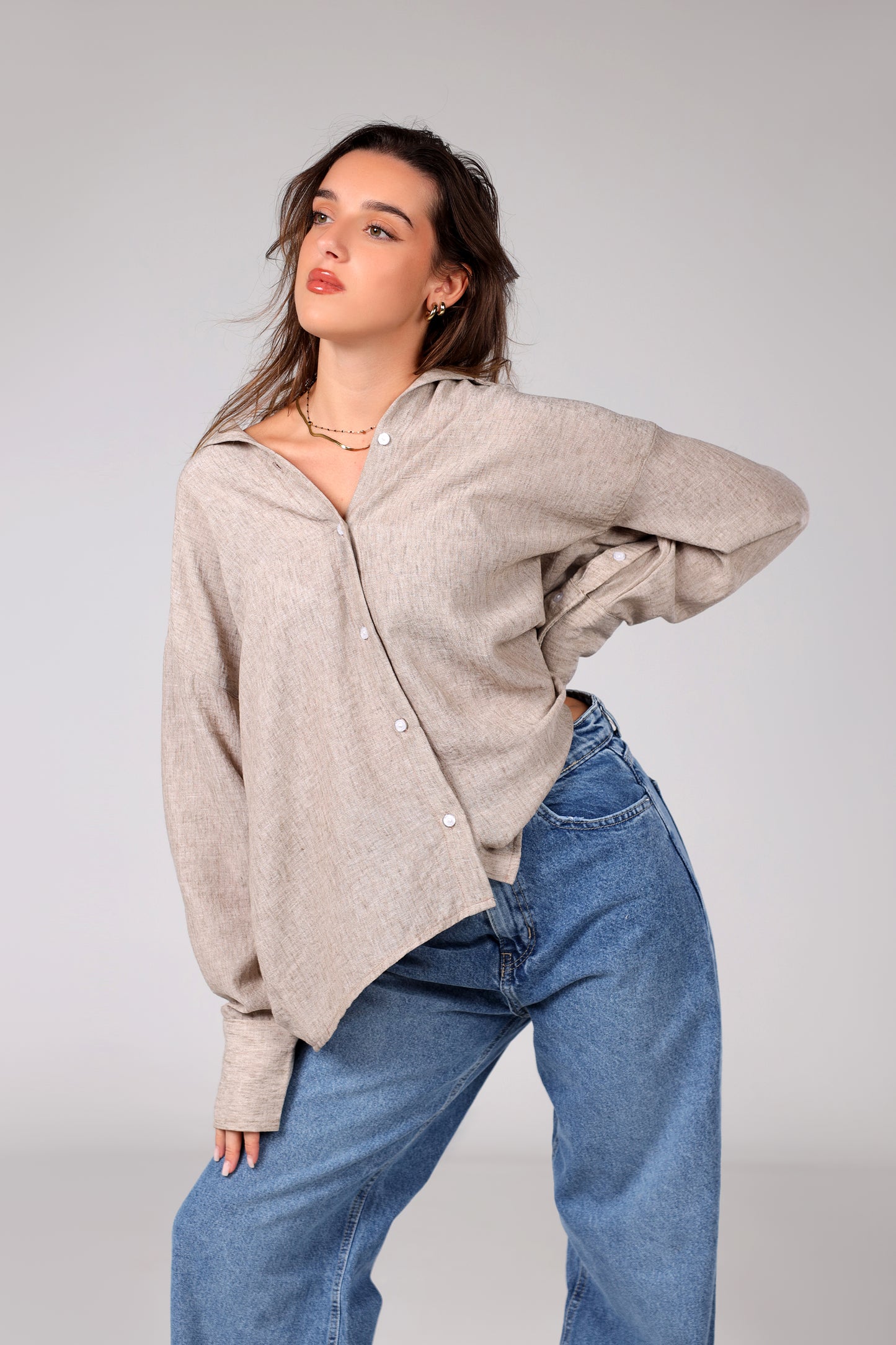 The Linen Shirt - Mocha Beige