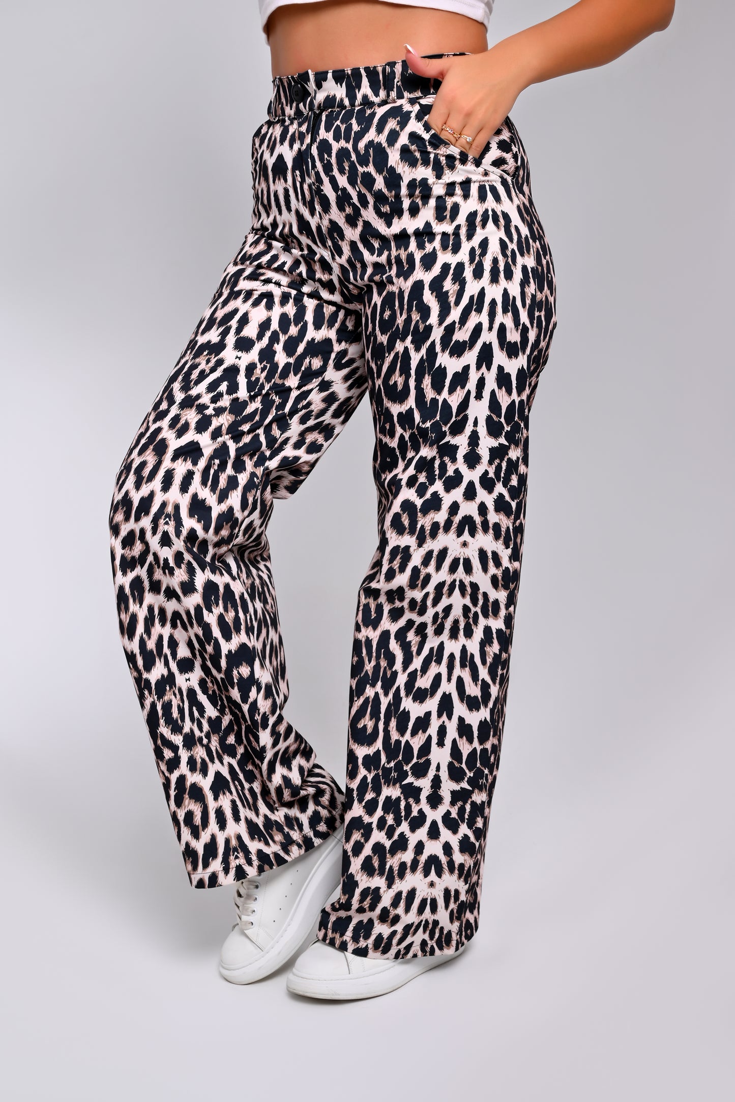 Gabardine Leopard Pants