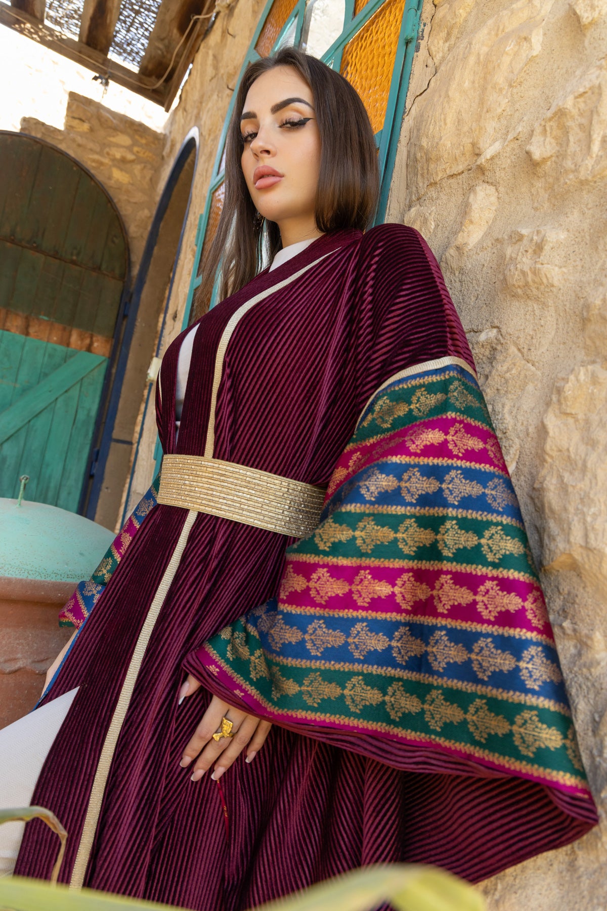 Jawhara Kaftan - Burgundy