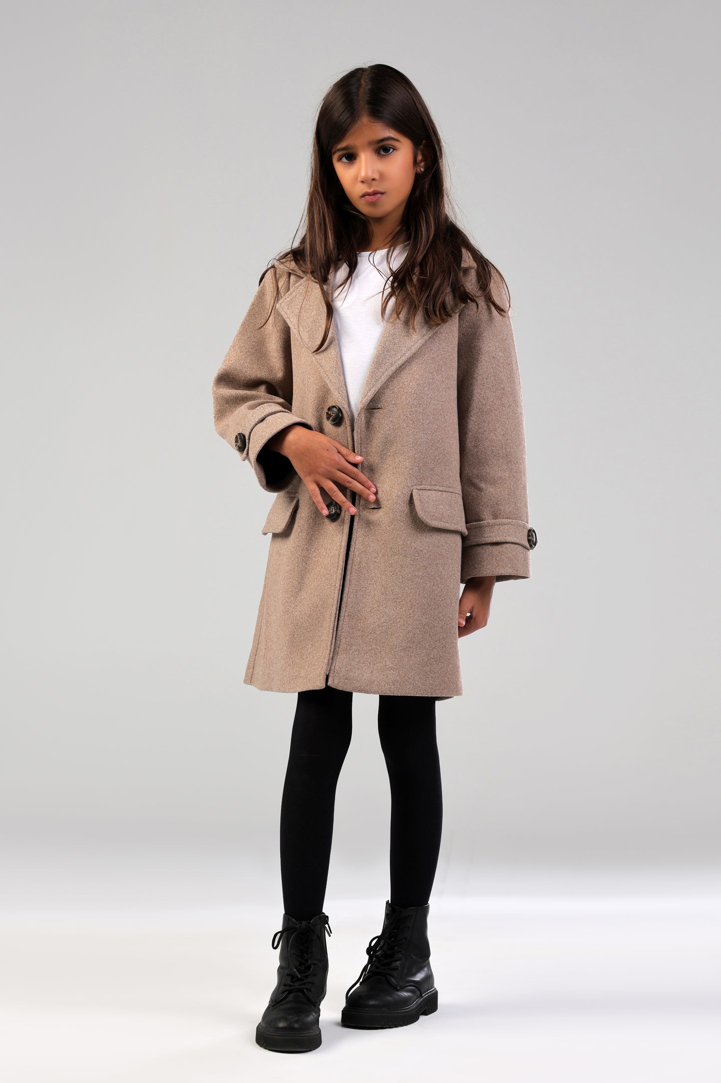 The Little Editor Coat - Latte (Girl)