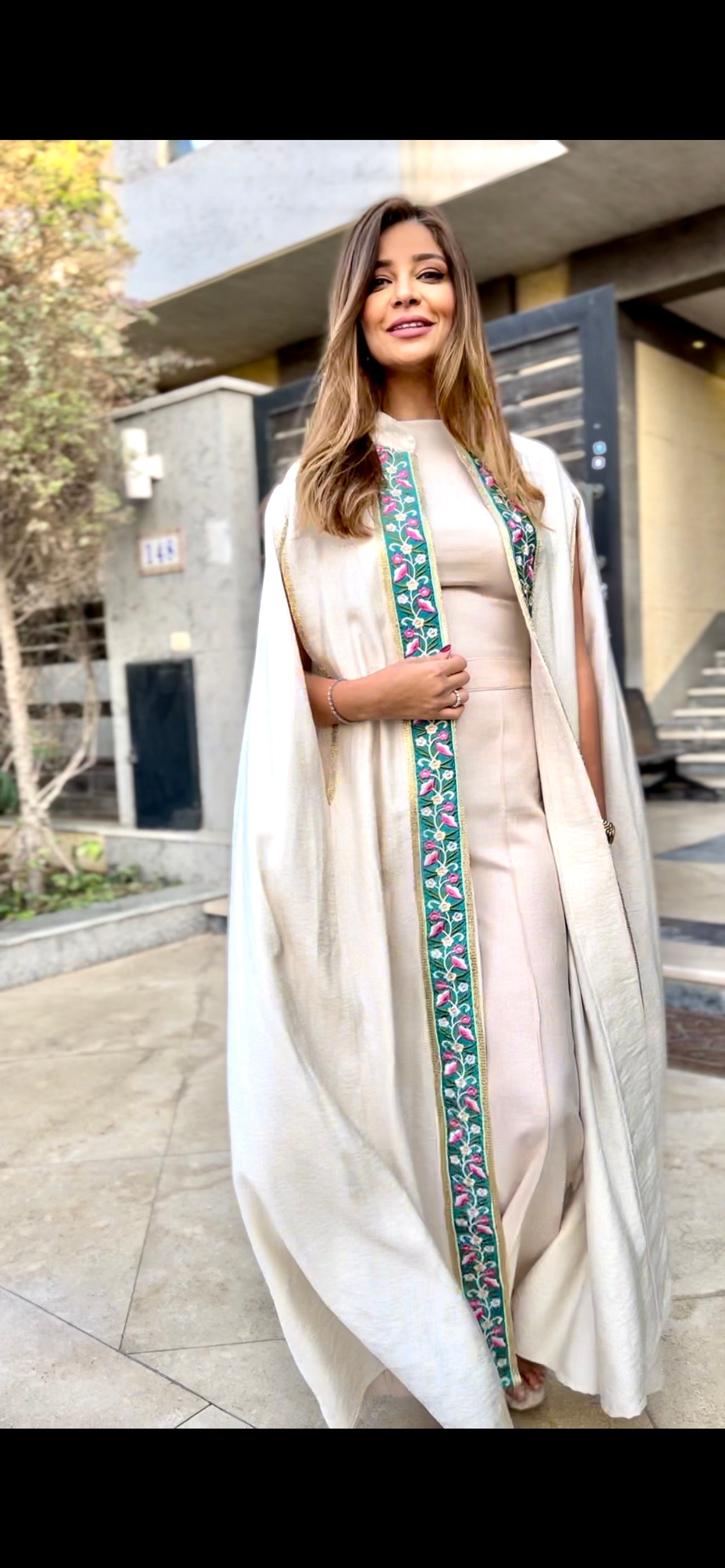 Bushra Beige Kaftan