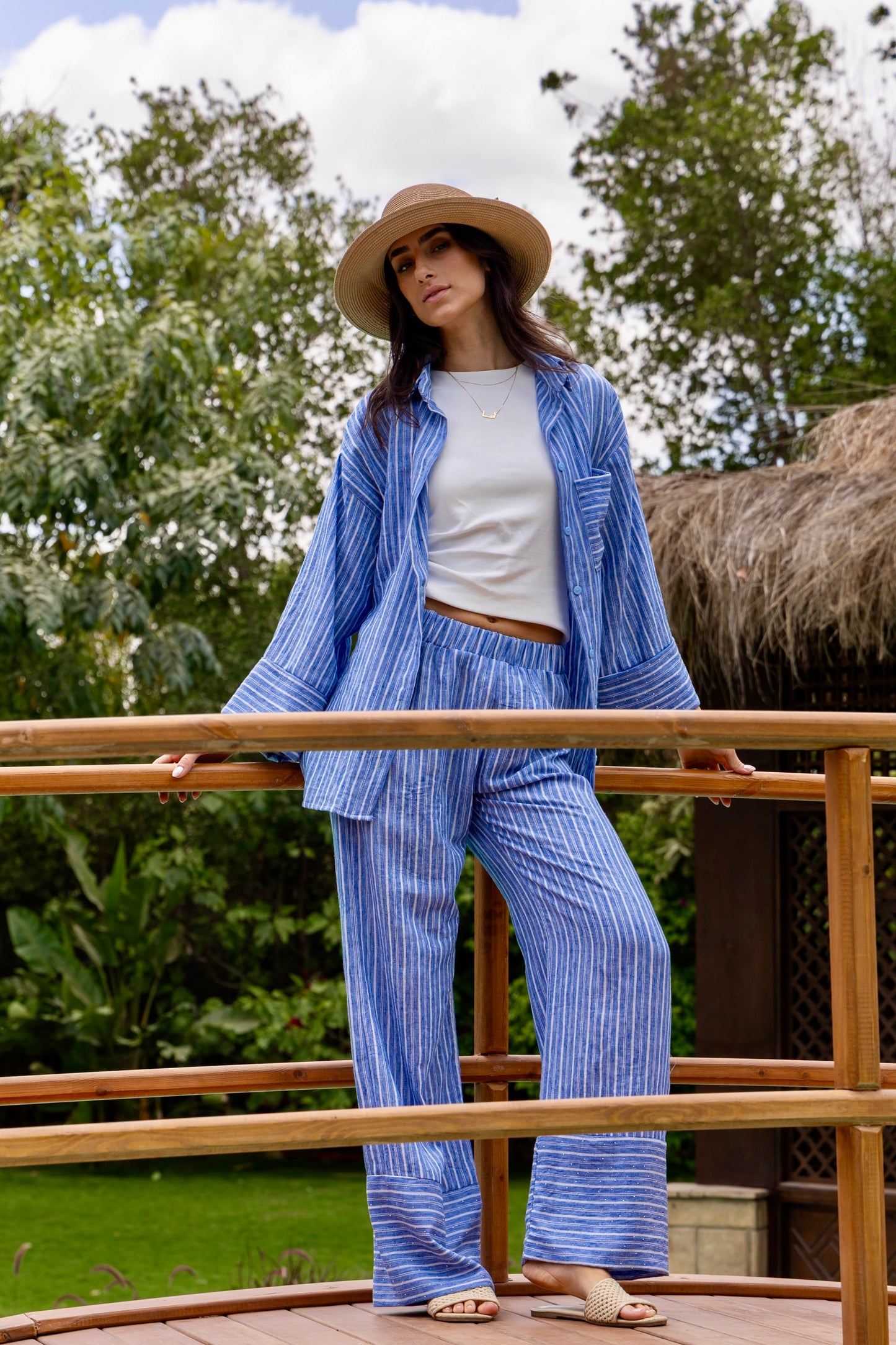 Coastal Linen Stripes Set