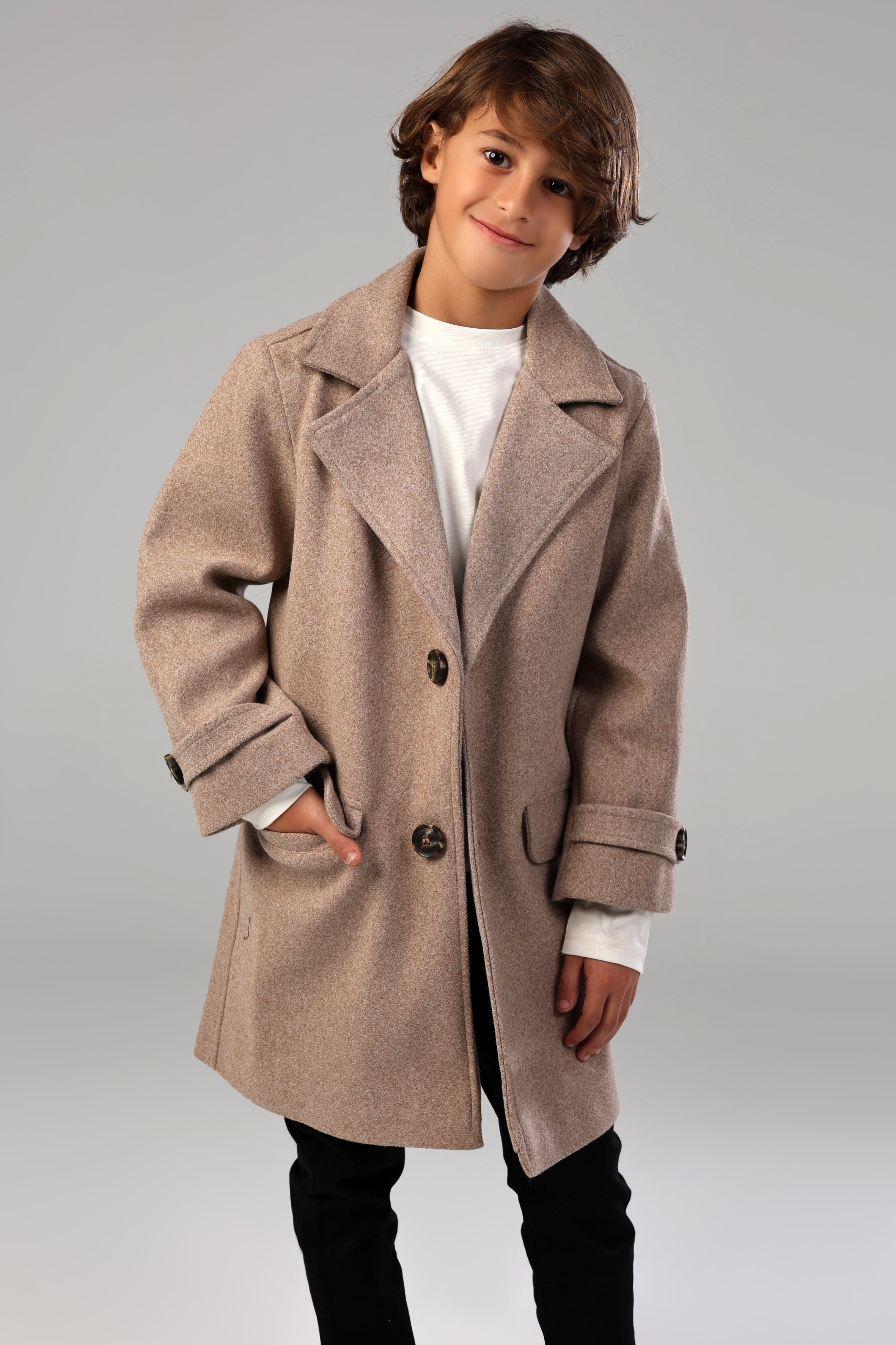 The Little Editor Coat - Latte (Boy)