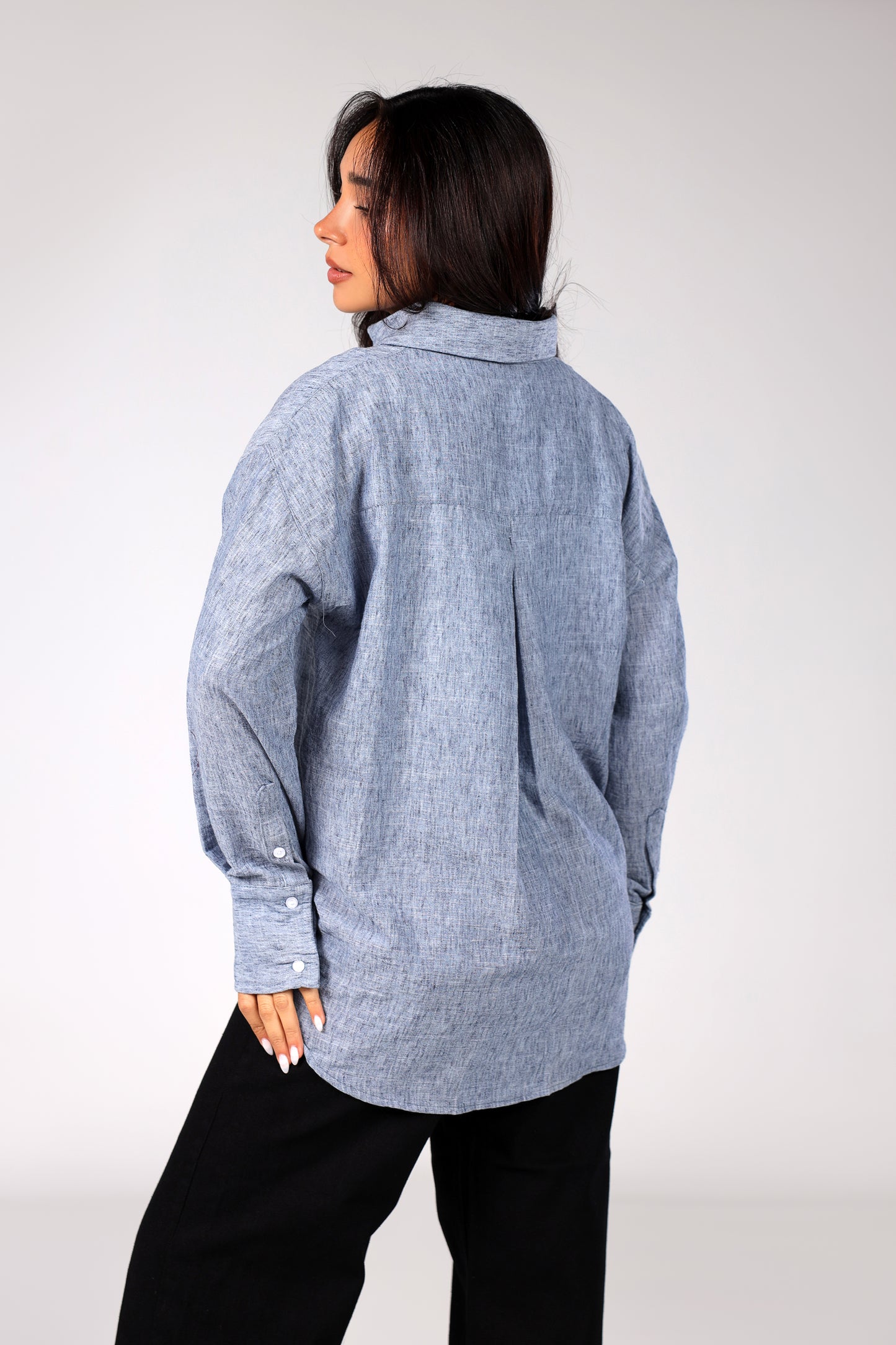 The Linen Shirt - Denim Blue