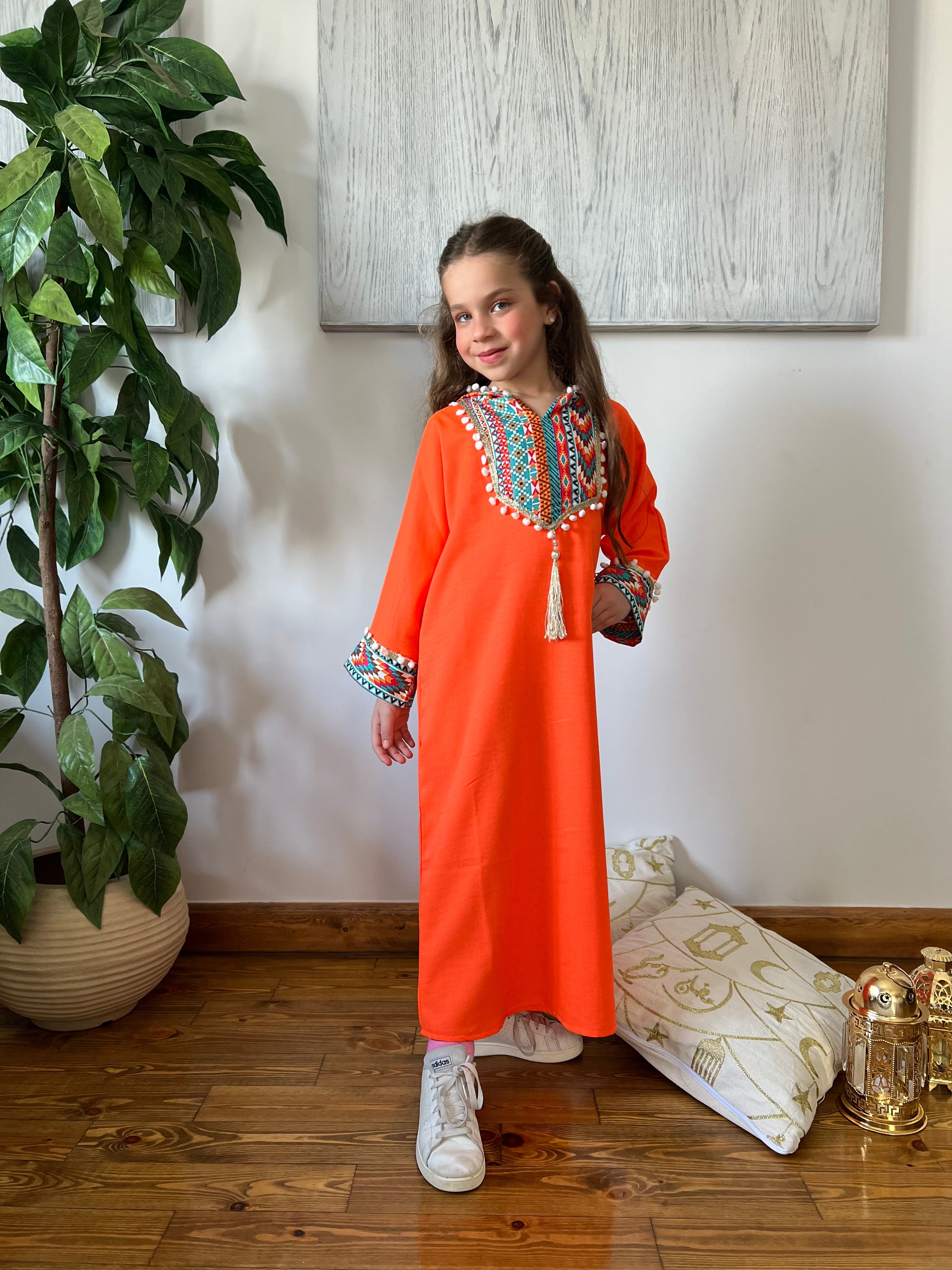 Sultana Orange Kids Kaftan