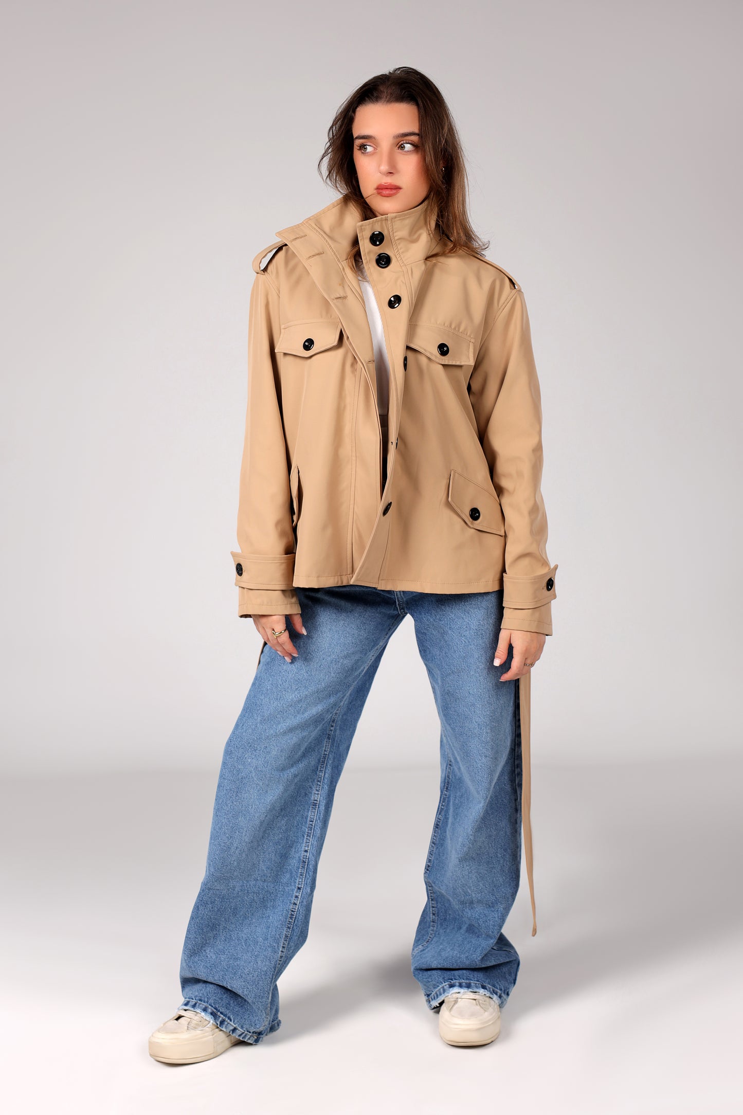 The Core Funnel Jacket - Mocha Beige