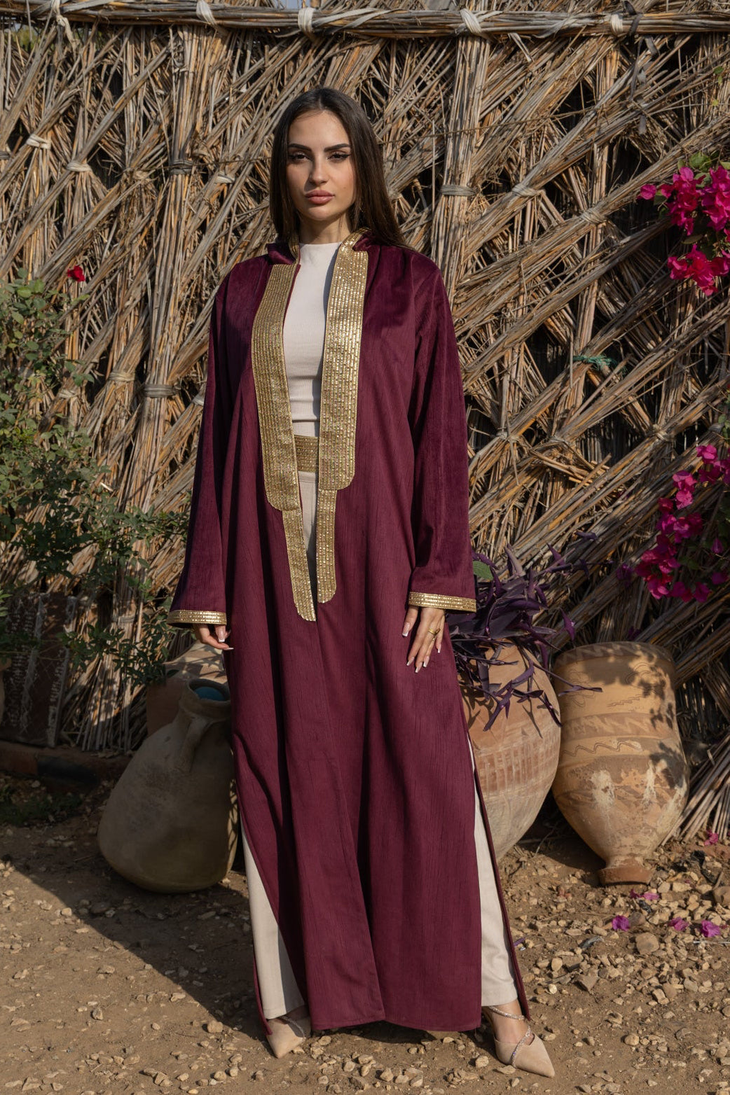 Safiya Kaftan - Burgundy