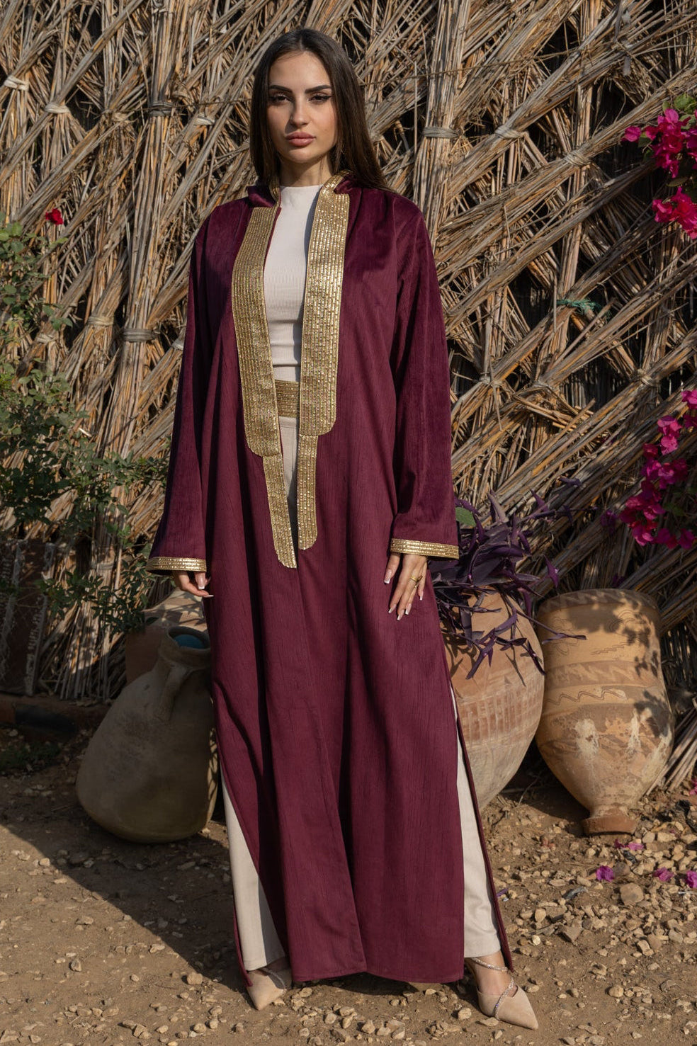 Safiya Kaftan - Burgundy