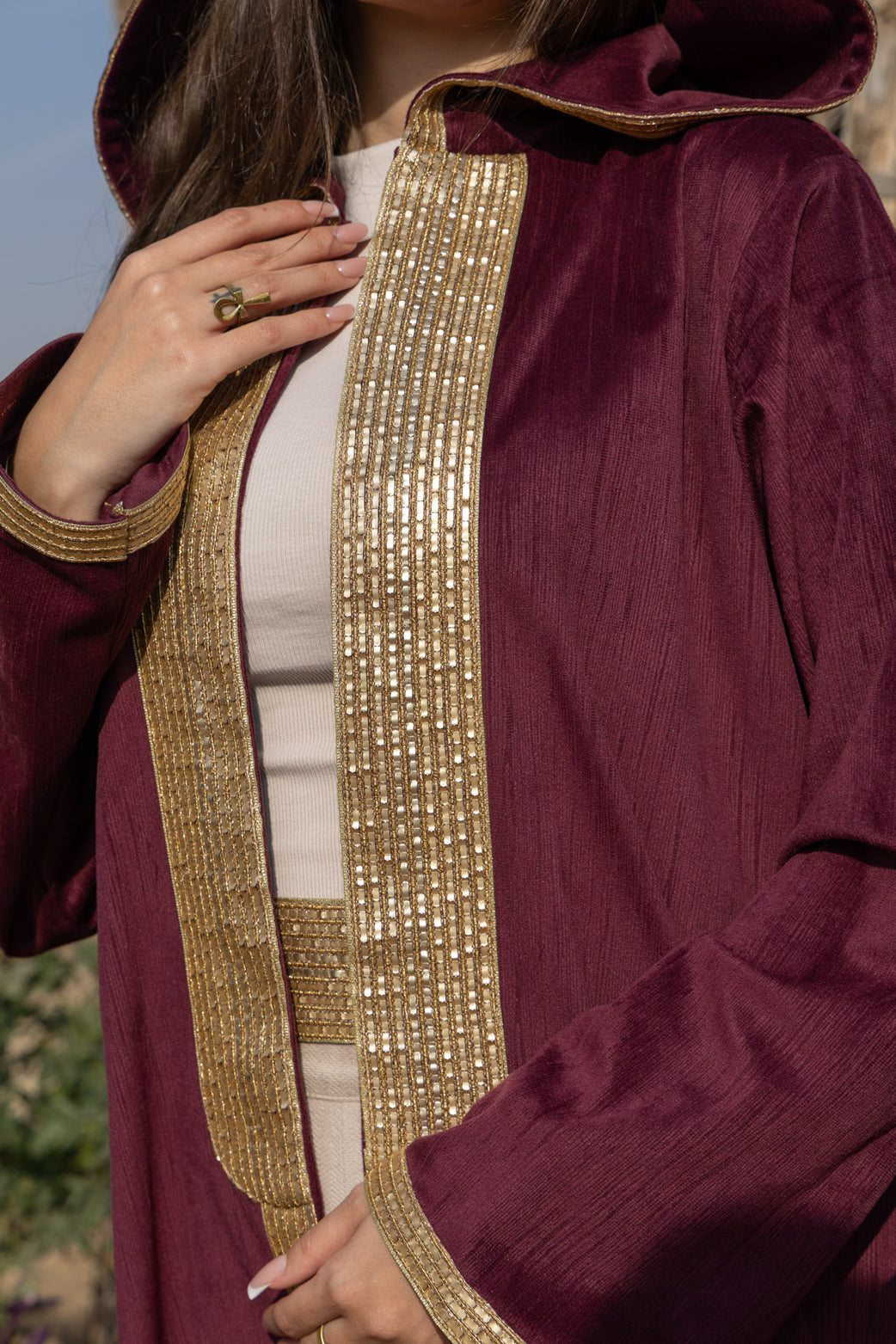 Safiya Kaftan - Burgundy