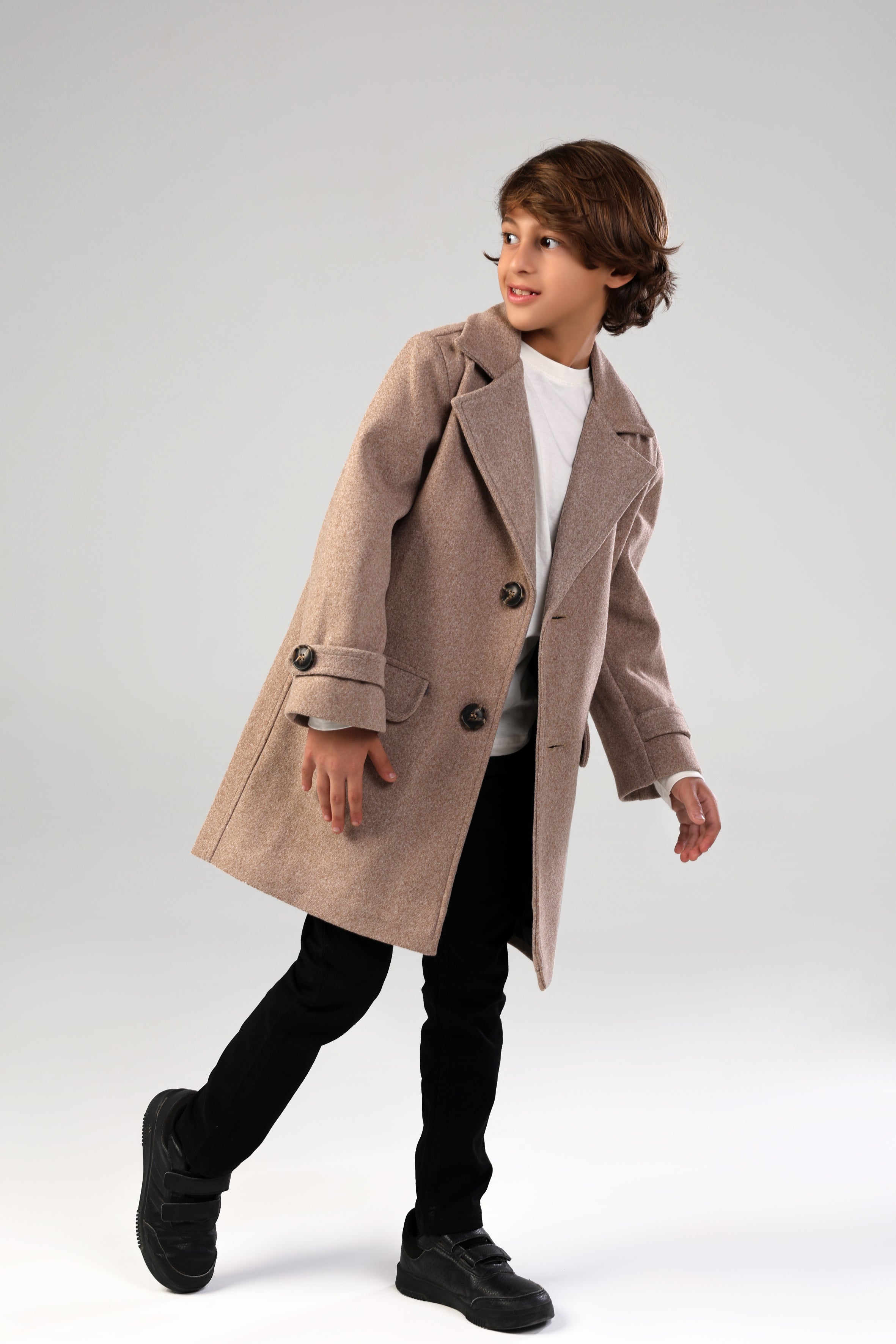 The Little Editor Coat - Latte (Boy)