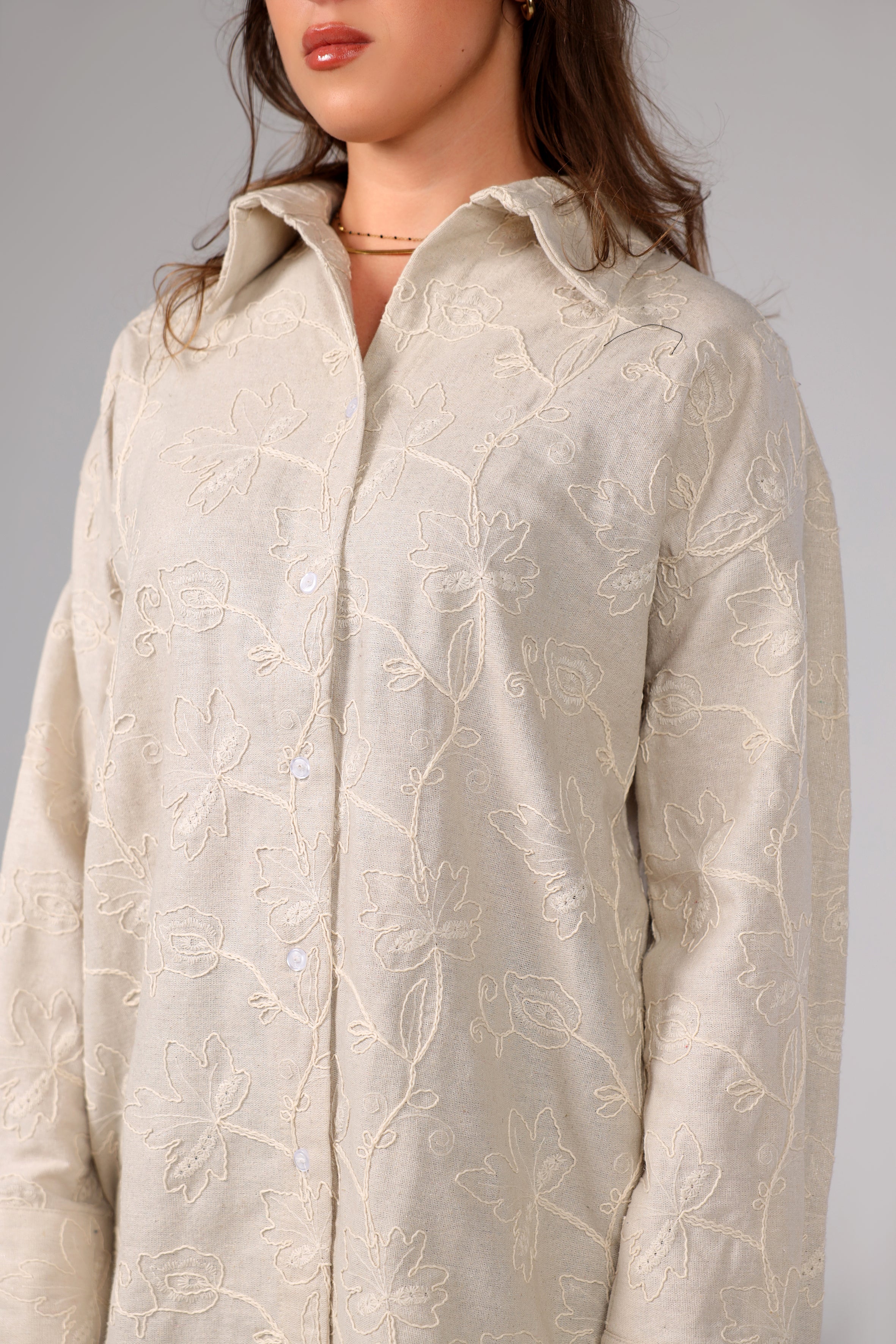 The Linen Grace Shirt - Beige