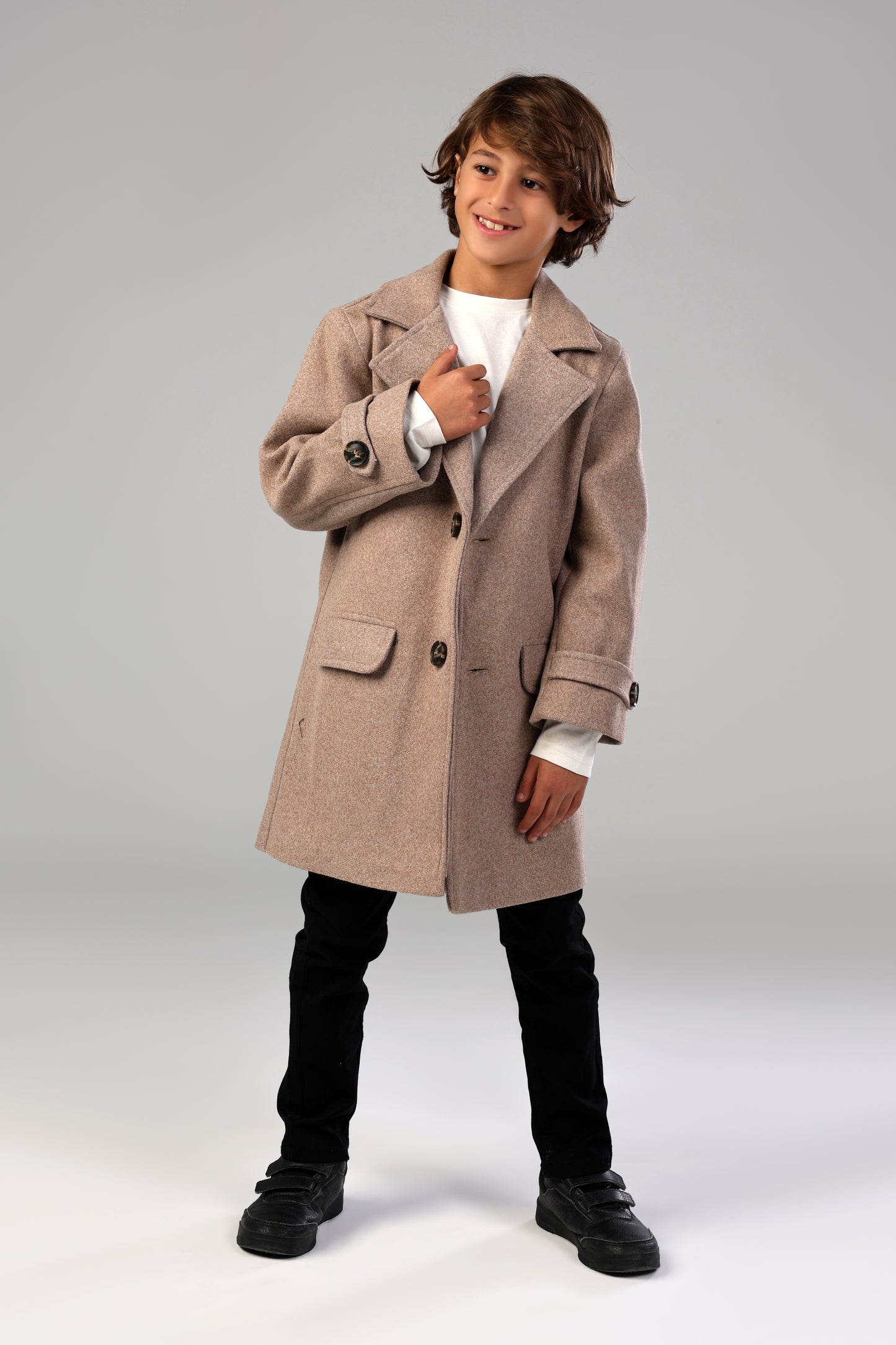 The Little Editor Coat - Latte (Boy)