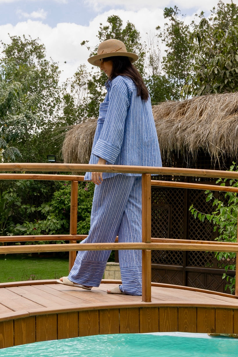 Coastal Linen Stripes Set