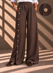The Icon Button Pants - Brown